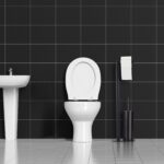 Suport negru pentru hartie igienica si perie de toaleta, otel, Relaxdays - imagine 6