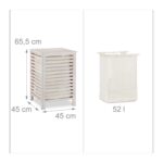 Cos de rufe din lemn, capacitate 52L, 65,5 x 45 x 45 cm, crem - imagine 6