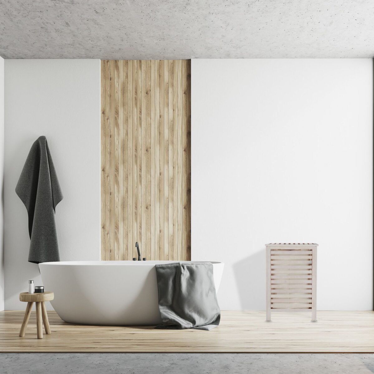 Cos de rufe din lemn, capacitate 52L, 65,5 x 45 x 45 cm, crem - imagine 7