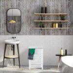 Cos de rufe din lemn, capacitate 80L, alb,  65,5 x 45 x 45 cm - imagine 4