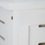 Cos de rufe din lemn, capacitate 80L, alb,  65,5 x 45 x 45 cm - imagine 8