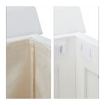 Cos de rufe din lemn, capacitate 80L, alb,  65,5 x 45 x 45 cm - imagine 9