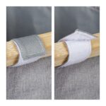 Cos de rufe din bambus si poliester, 3 compartimente, 57,5 x 69 x 38 cm, gri/natur - imagine 9