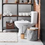 Perie de toaleta din silicon cu suport din bambus, recipient detasabil, Relaxdays - imagine 7