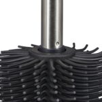 Perie de toaleta din silicon cu suport din bambus, recipient detasabil, Relaxdays - imagine 3