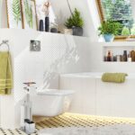 Set de toaleta din otel inoxidabil, suport hartie igienica si perie de toaleta, loc rezerve, raft, Relaxdays - imagine 6
