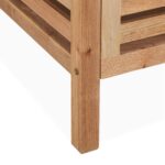 Cos de rufe tip taburet, lemn, 51 x 39 x 39 cm, maro - imagine 9