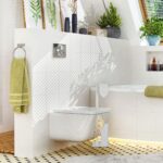 Suport alb pentru hartie igienica si perie de toaleta, otel, Relaxdays - imagine 4
