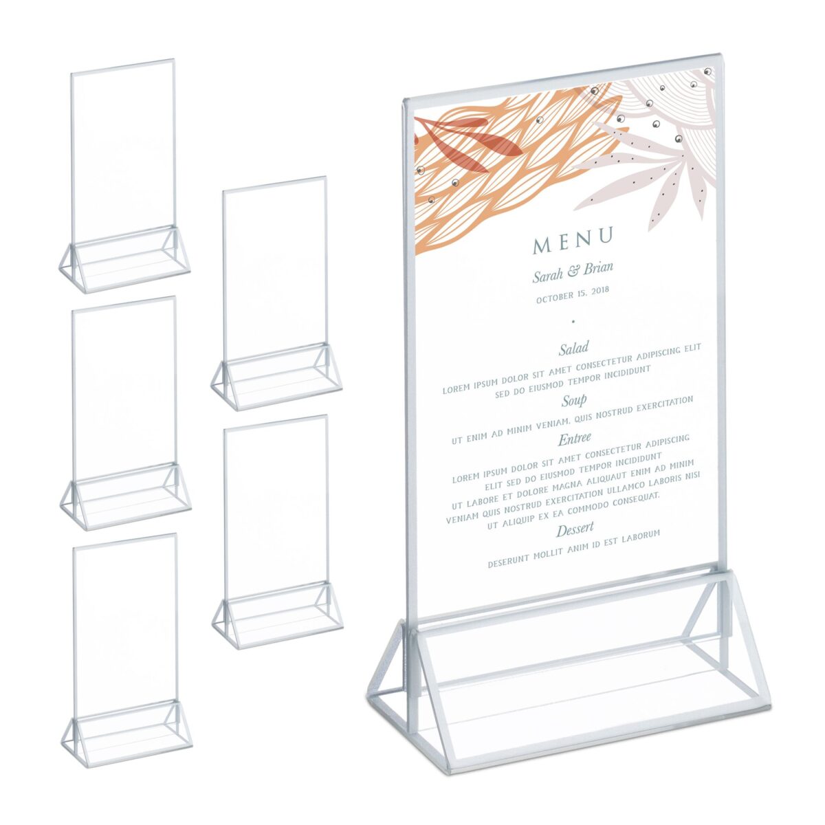 Suport meniu, display plastic pentru prezentare, 6 bucati,  format A6, acryl - imagine 2