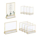 Suport meniu, display plastic pentru prezentare, 10 bucati,  format A5, transparent/auriu