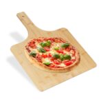 Platou din bambus, cu maner, pentru servire pizza/aperitiv, 1 x 50 x 38 cm