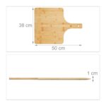 Platou din bambus, cu maner, pentru servire pizza/aperitiv, 1 x 50 x 38 cm - imagine 3