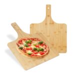Set de 2 palete de pizza XXL din bambus, 1 x 50 x 38 cm, Relaxdays