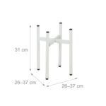 Set de 2 suporturi reglabile pentru ghivece, sustinere 50 kg, alb, fier - imagine 4