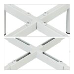 Set de 2 suporturi reglabile pentru ghivece, sustinere 50 kg, alb, fier - imagine 5