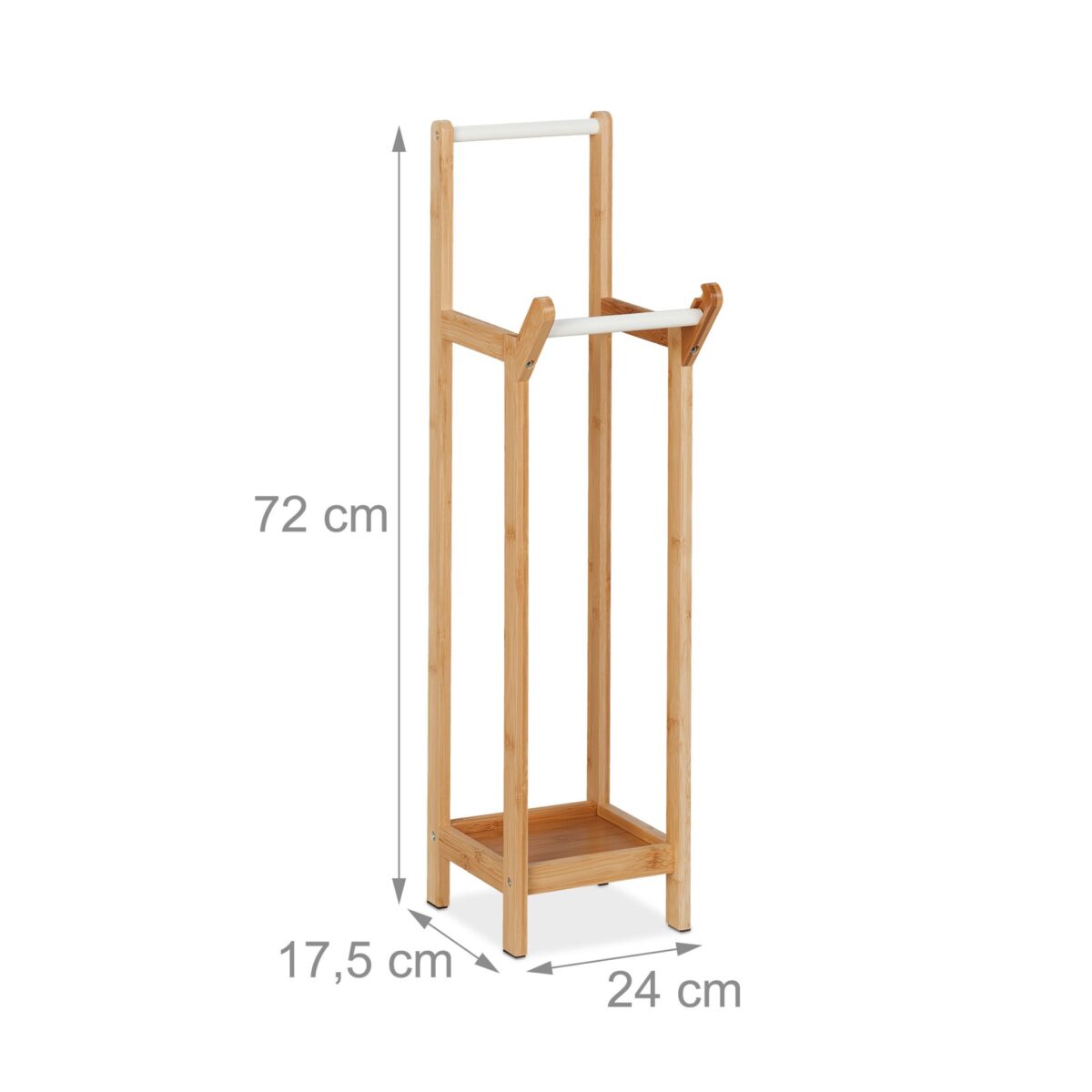 Suport hartie igienica cu loc de rezerve, din bambus, 72 x 17,5 x 24 cm - imagine 3