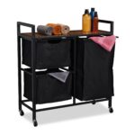 Cos de rufe din bumbac, 78 x 72,5 x 30,5 cm cm, negru,