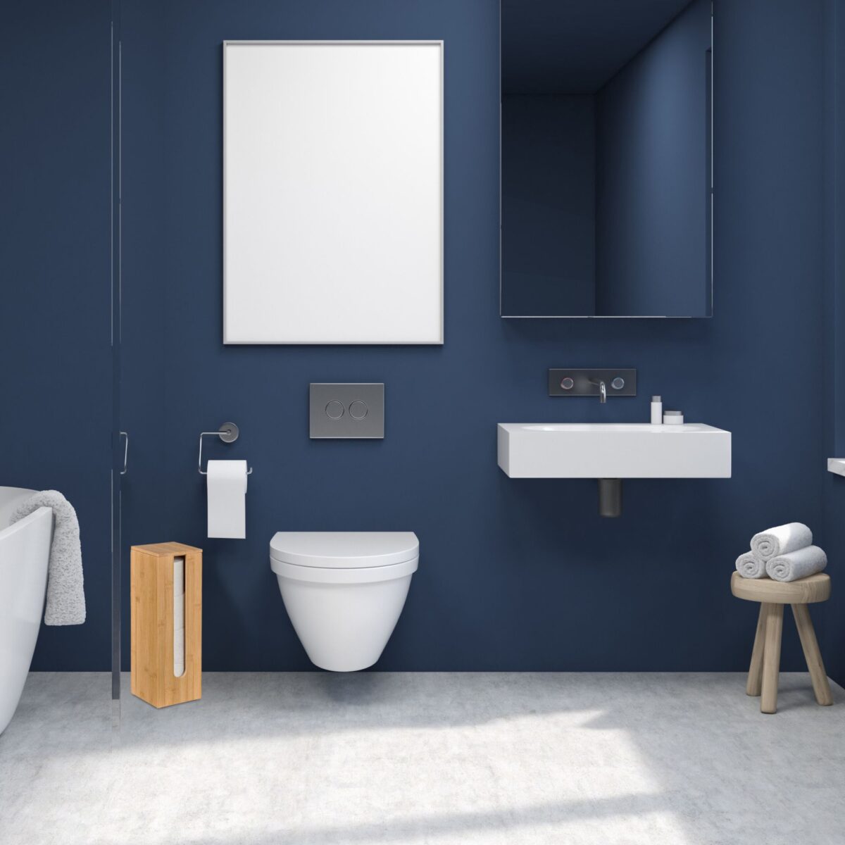 Suport din bambus pentru hartie igienica, rezistent la umiditate, 42 x 13,5 x 13,5 cm - imagine 6