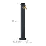 Cismea de gradina cu robinet, aluminiu, 91 x 17 cm, negru-verde - imagine 2