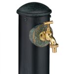 Cismea de gradina cu robinet, aluminiu, 91 x 17 cm, negru-verde - imagine 4