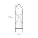 Set 2 spaliere decorative, pentru plante, clopotel vant, 170 x 45 x 4 cm, negru - imagine 5
