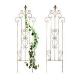 Set 2 spaliere de trandafiri, design decorativ cu linii curbate, 116 x 35 cm