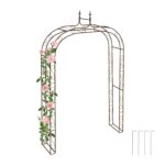 Arcada metalica pentru flori cataratoare, pergola arcuita, maro,  240 x 155 x 39 cm