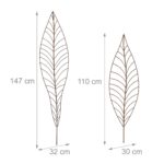 Set 2 spaliere pentru plante, design frunza, dimensiuni diferite, maro - imagine 5