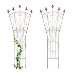 Set 2 spaliere de trandafiri, design frantuzesc, 145 x 54 x 1 cm, maro antichizat