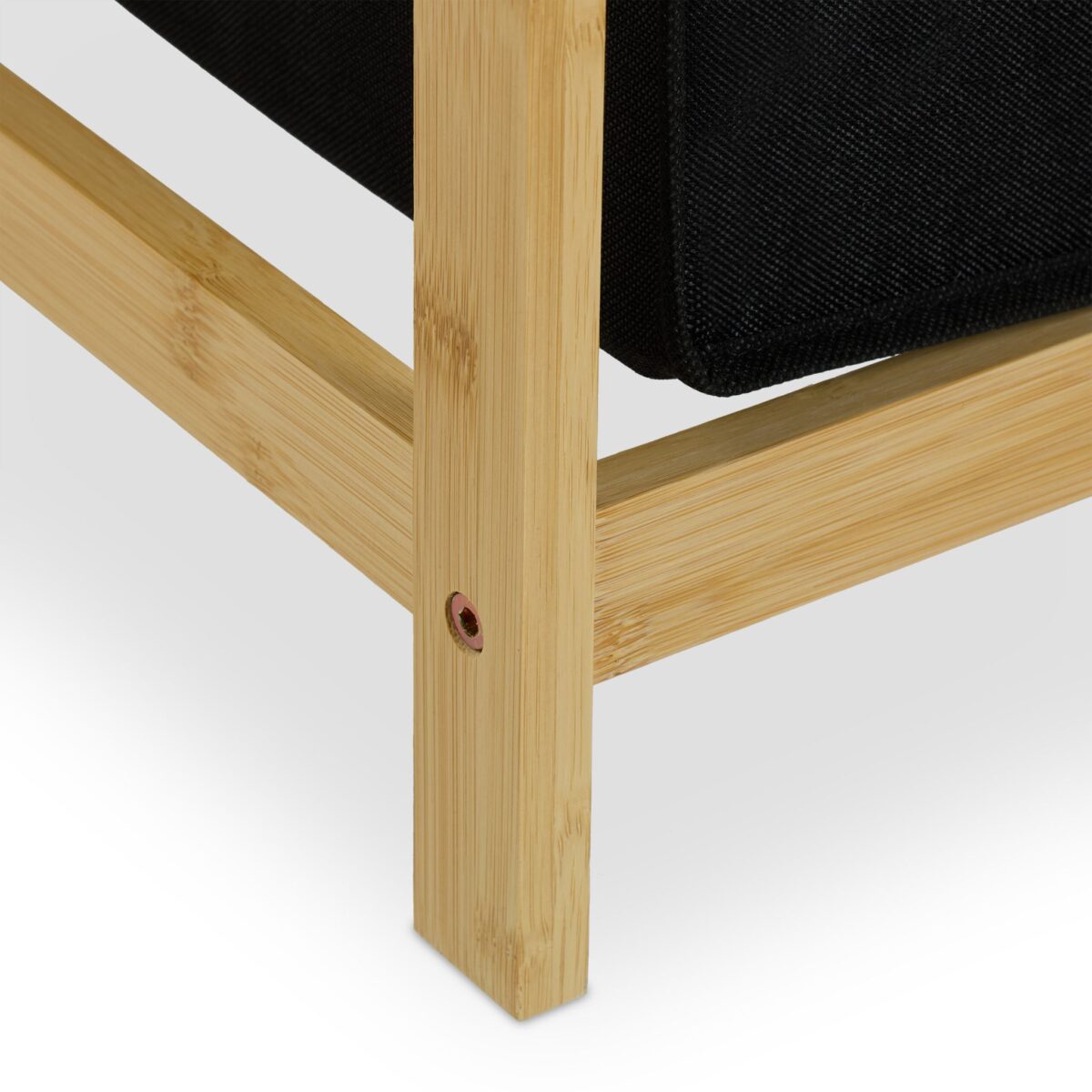 Raft de baie, 3 cosuri de rufe detasabila, 2 rafturi, bambus/poliester, 105 x 80 x 40 cm - imagine 7