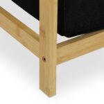 Raft de baie, 3 cosuri de rufe detasabila, 2 rafturi, bambus/poliester, 105 x 80 x 40 cm - imagine 7