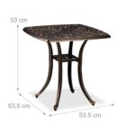Masa pentru balcon/terasa, aluminiu, negru/bronz,  53 x 53,5 x 53,5 cm - imagine 5