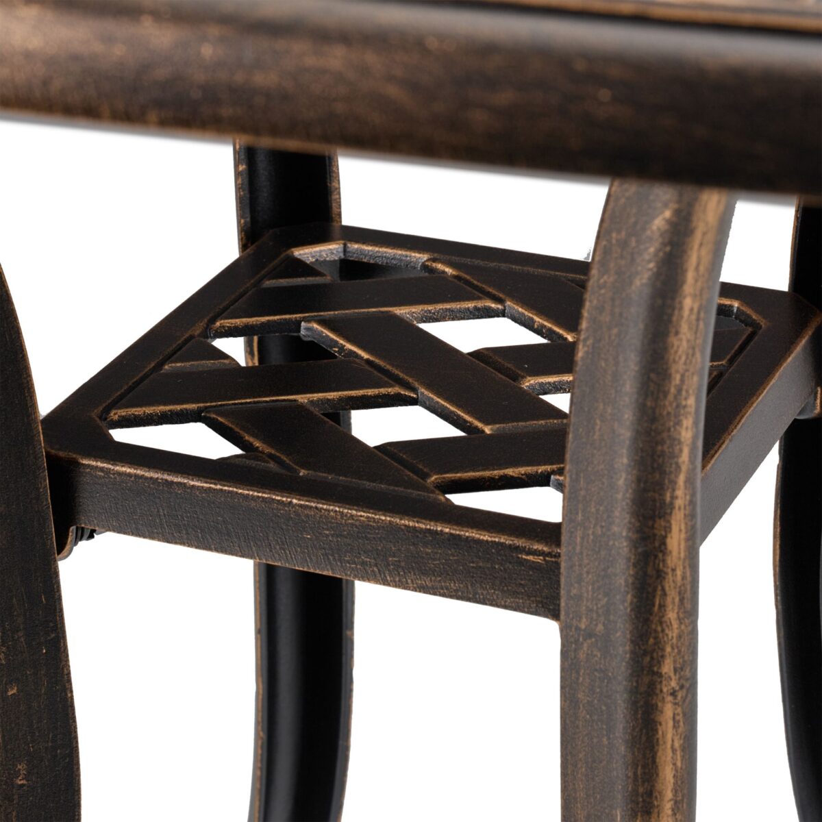 Masa pentru balcon/terasa, aluminiu, negru/bronz,  53 x 53,5 x 53,5 cm - imagine 7