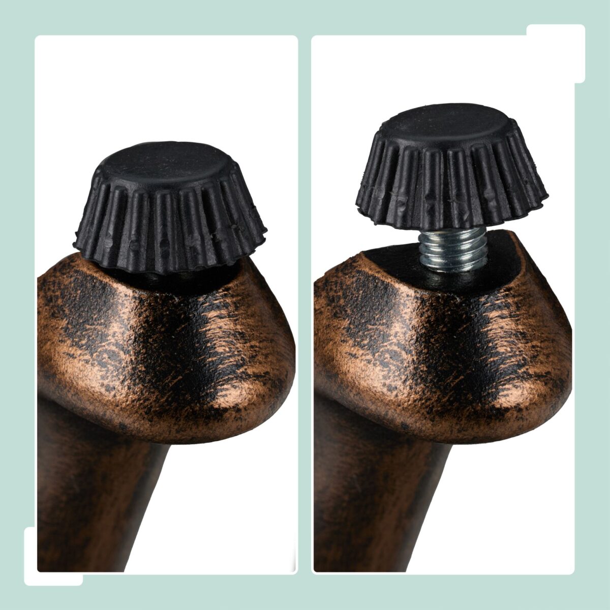 Masa pentru balcon/terasa, aluminiu, negru/bronz,  53 x 53,5 x 53,5 cm - imagine 8