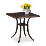 Masa patrata pentru balcon/terasa, aluminiu, negru/bronz, 53 x 54 x 54 cm