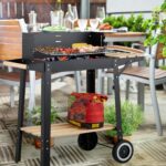 Gratar mobil de gradina, cu rafturi practice, grill reglabil pe inaltime, 80,5 x 86 x 42 cm - imagine 2