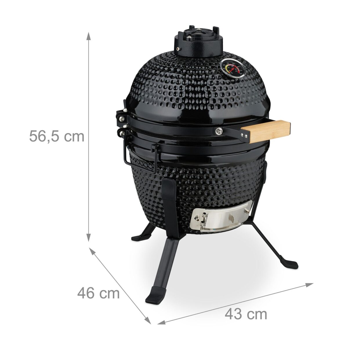 Gratar cuptor Kamado din ceramica, termometru integrat, supape de ventilatie, multifunctional - imagine 4
