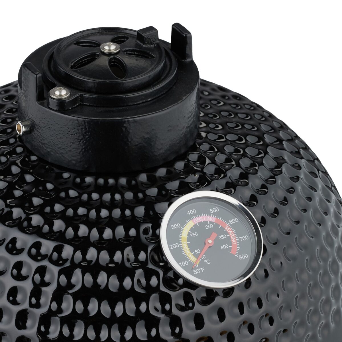 Gratar cuptor Kamado din ceramica, termometru integrat, supape de ventilatie, multifunctional - imagine 5