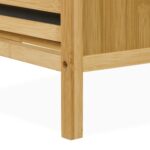 Raft de baie, 2 cosuri de rufe, 2 sertare, bambus/poliester, 95 x 88 x 33 cm, maro - imagine 10