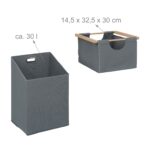 Raft de baie, cos de rufe integrat, bambus/poliester, 95 x 40 x 33 cm, maro/gri - imagine 6