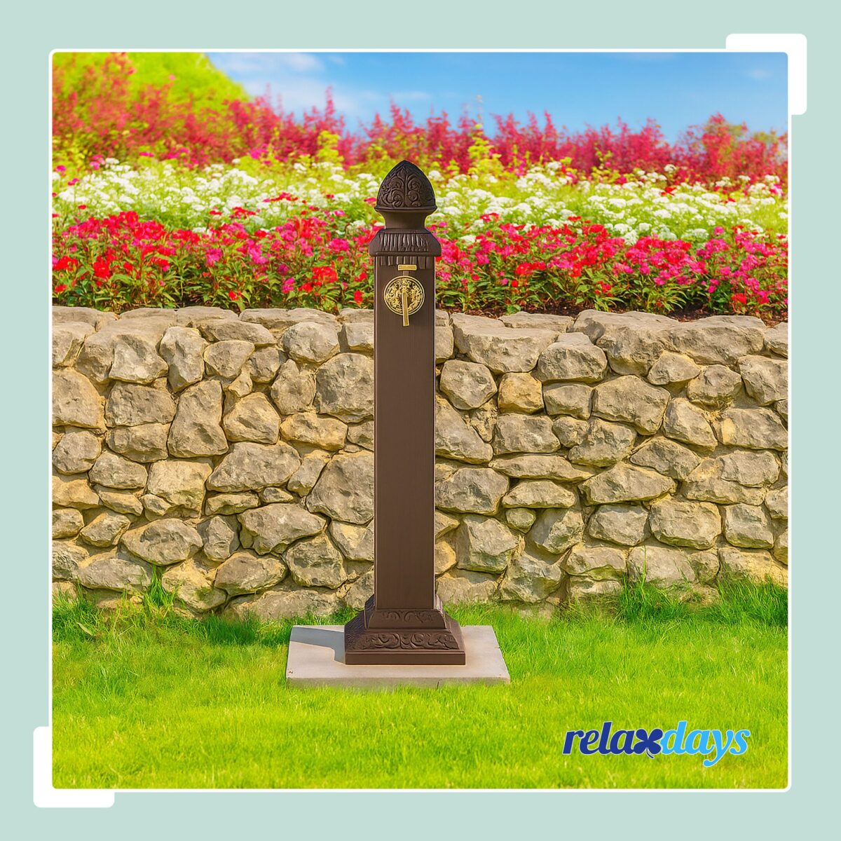 Cismea antica de gradina, aluminiu, 81 x 21 x 24,5 cm, maro - imagine 3