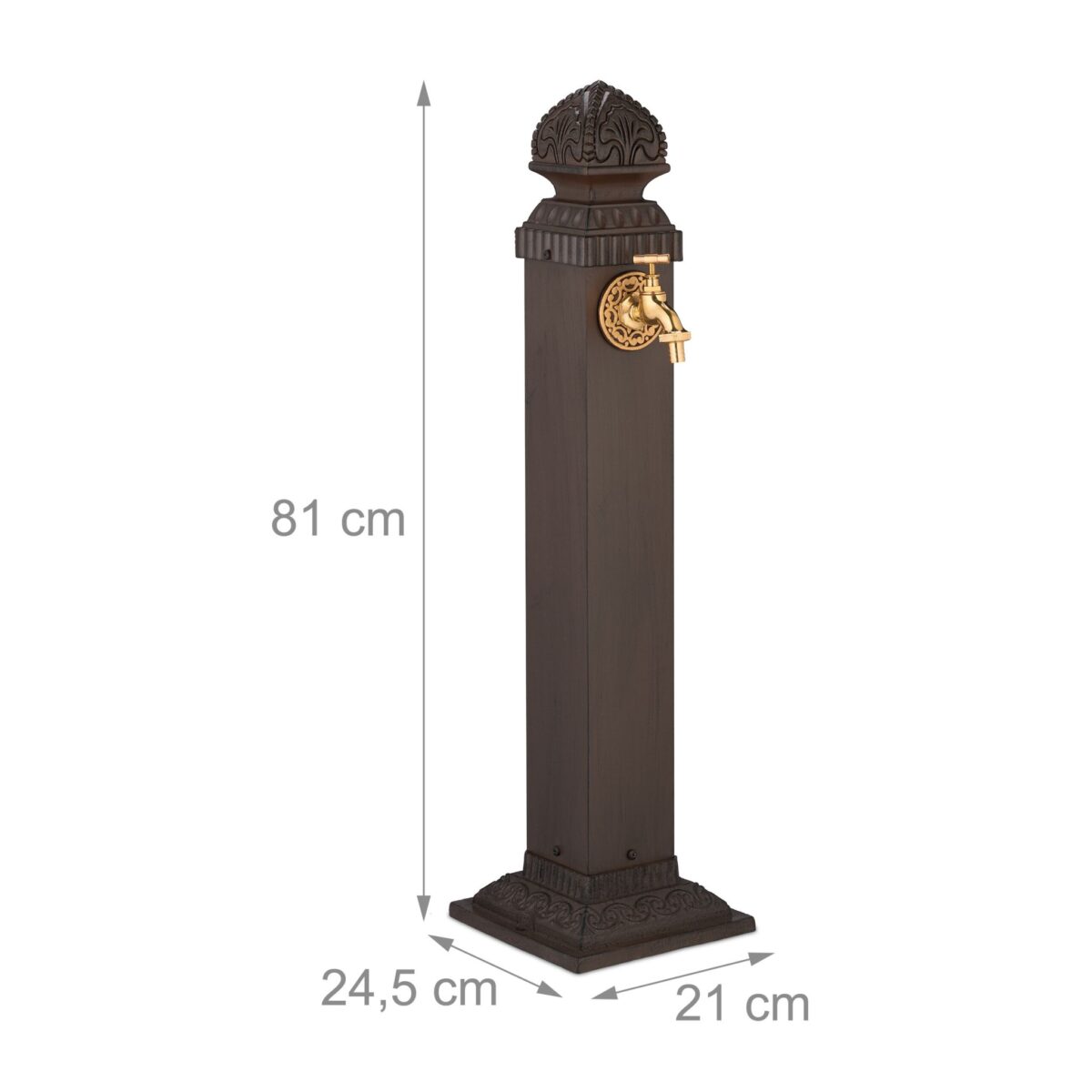 Cismea antica de gradina, aluminiu, 81 x 21 x 24,5 cm, maro - imagine 5