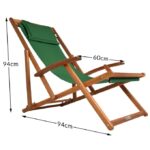 Sezlong din lemn, reglabil, pliabil, verde, 94x60x94cm, CASARIA® - imagine 6