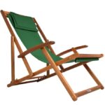 Sezlong din lemn, reglabil, pliabil, verde, 94x60x94cm, CASARIA®