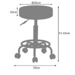 Scaun taburet Casaria®, cosmetica, cabinet medical, atelier, otel, inaltime reglabila 51-65 cm, rotire 360°, alb - imagine 2