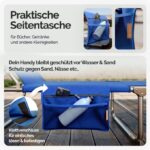 Sezlong cu parasolar, Ibiza, pliabil, rezistenta UV, albastru, 190 x 60 x 30 cm, Casaria® - imagine 2