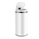 Cos de gunoi cu senzor deschidere-inchidere, Monzana®, 30 L, otel, alb - imagine 3