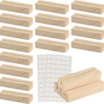 Suport pentru numere de masa, 16 bucati, din lemn, 2 x 10 x 3 cm