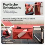 Sezlong cu parasolar, Malta, pliabil, tetiera, rezistenta UV, rosu, 210 x 61 x 35 cm, Casaria® - imagine 6