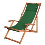 Sezlong din lemn, reglabil, pliabil, verde, 94x60x94cm, CASARIA® - imagine 5